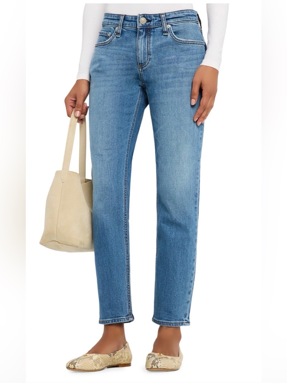 NWT Rag & Bone Dre Low-Rise Stretch Boyfriend Jeans - Julienne; Size 27 - Picture 4 of 16